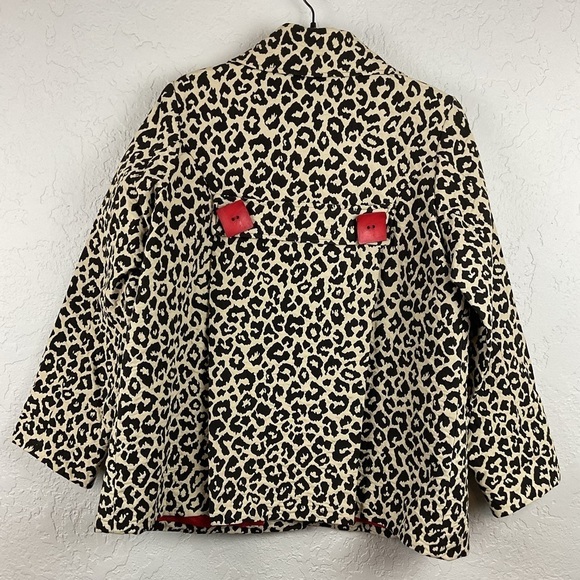Women’s Painted Pony Leopard Print Swing Coat Size Medium - Picture 7 of 11